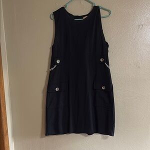 Michael Kors Elegant Black Sleeveless Shift Dress